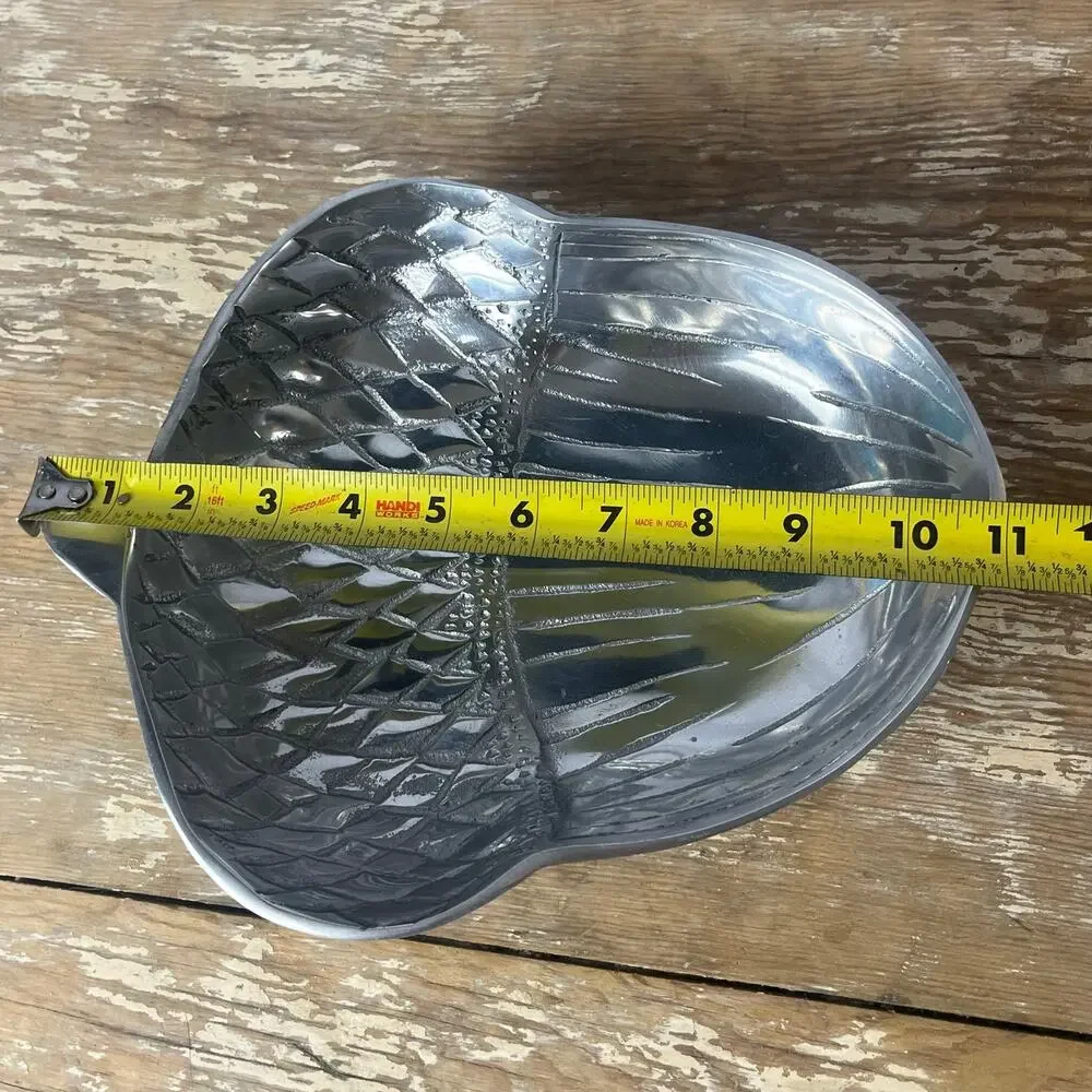Large Metal Acorn Serving Bowl 11x9”SilverTone Fall Thanksgiving Decor Catchall